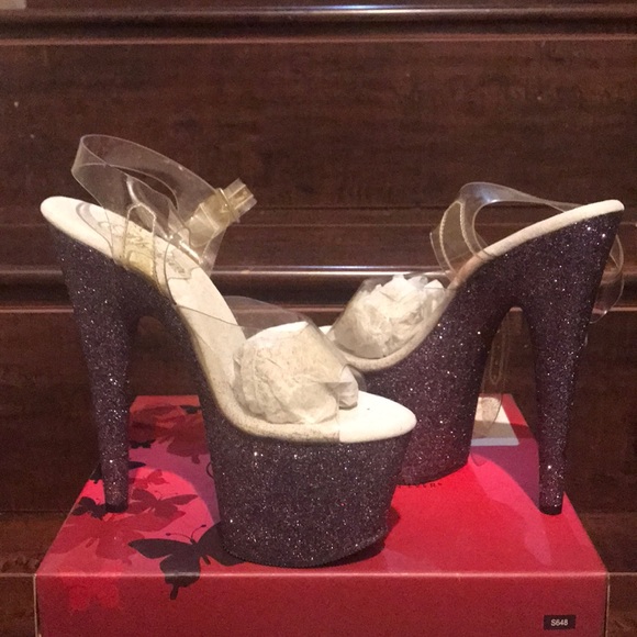 Purple Glitter Heels. Stilettos. - Picture 3 of 3